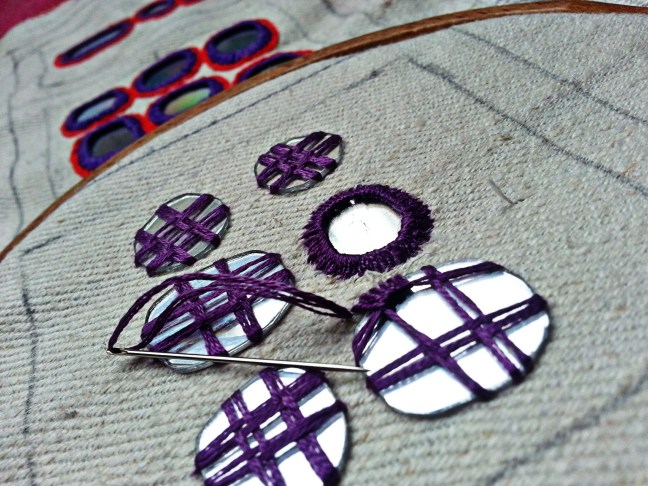 Shisha mirror embroidery