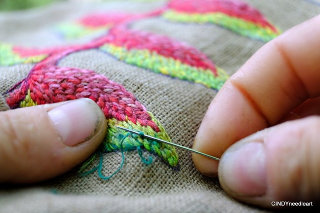 Stitching in the woods of Florida